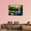 Tropical waterfall Lower Waikamoi Falls and Hana Highway, Maui, Hawaii, USA multi panel canvas wall art