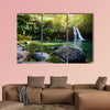 Tropical waterfall Lower Waikamoi Falls and Hana Highway, Maui, Hawaii, USA multi panel canvas wall art