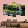 Tropical waterfall Lower Waikamoi Falls and Hana Highway, Maui, Hawaii, USA multi panel canvas wall art