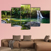 Tropical waterfall Lower Waikamoi Falls and Hana Highway, Maui, Hawaii, USA multi panel canvas wall art