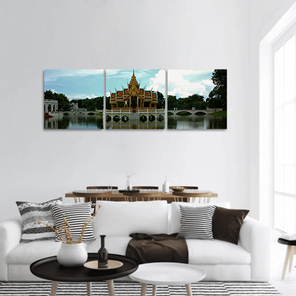 Thai Pavilion in the middle of the water panoramic canvas wall art