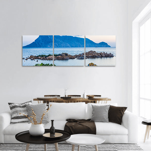 Sunrise behind Isola Tavolara panoramic canvas wall art