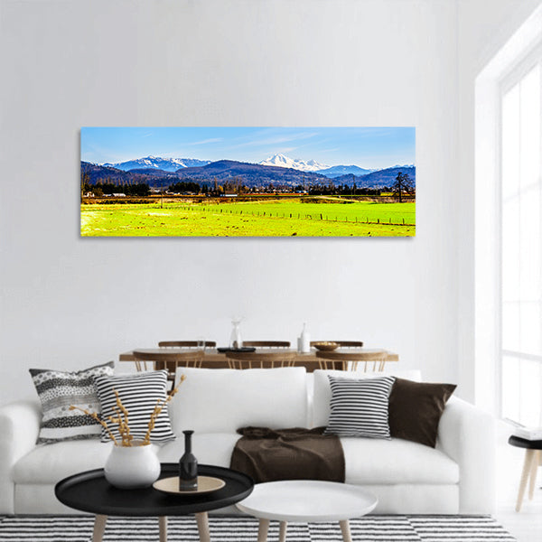 Farmland near the Matsqui Dyke panoramic canvas wall art