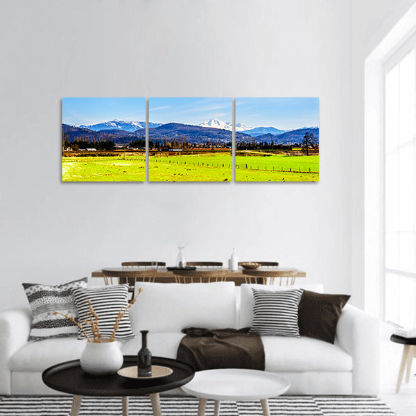 Farmland near the Matsqui Dyke panoramic canvas wall art