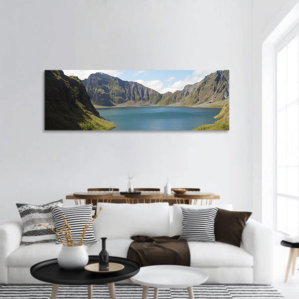 Lake of the volcano Pinatubo panoramic canvas wall art