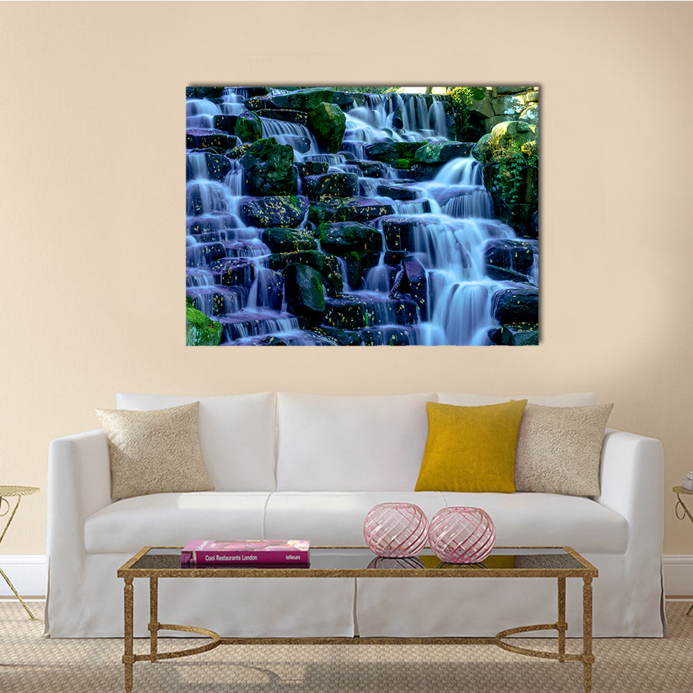 Waterfall in Virginia Water, Surrey, United Kingdom multi panel canvas wall art