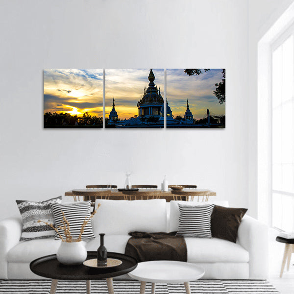 Wat thong sed thi temple panoramic canvas wall art