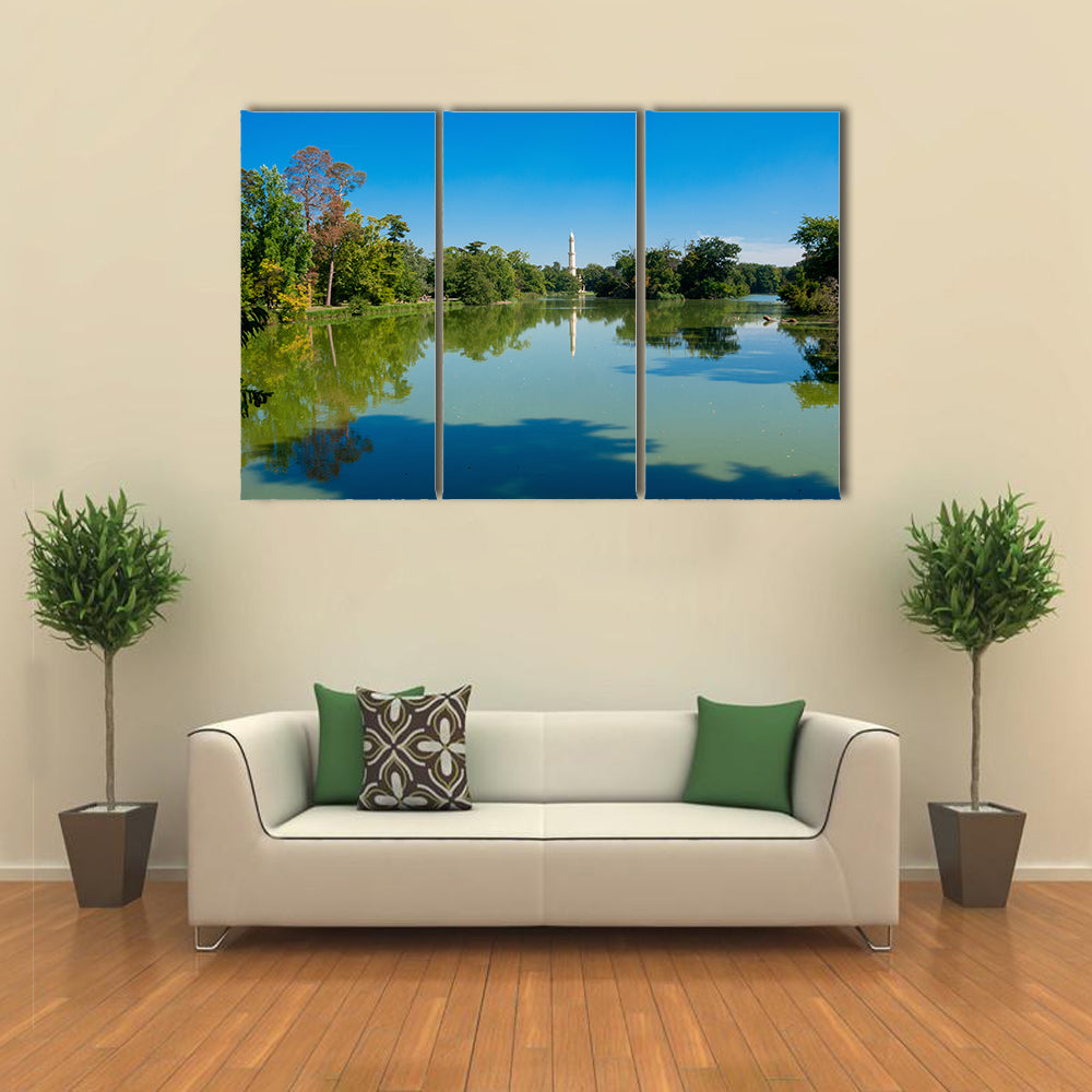 Czech Republic, Minaret Tower Dominating The Former Liechtenstein, Multi Panel Canvas Wall Art