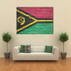 Vanuatu flag is painted onto an old brick wall Multi panel canvas wall art