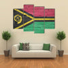 Vanuatu flag is painted onto an old brick wall Multi panel canvas wall art