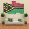 Vanuatu flag is painted onto an old brick wall Multi panel canvas wall art