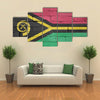 Vanuatu flag is painted onto an old brick wall Multi panel canvas wall art