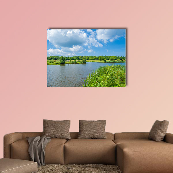 Landscape at the Wallsee Lake in Oldenburg Holstein canvas wall art
