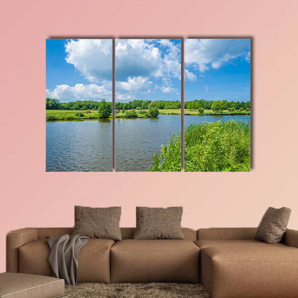 Landscape at the Wallsee Lake in Oldenburg Holstein canvas wall art
