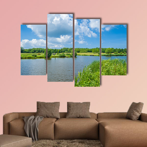 Landscape at the Wallsee Lake in Oldenburg Holstein canvas wall art