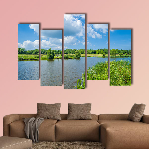 Landscape at the Wallsee Lake in Oldenburg Holstein canvas wall art