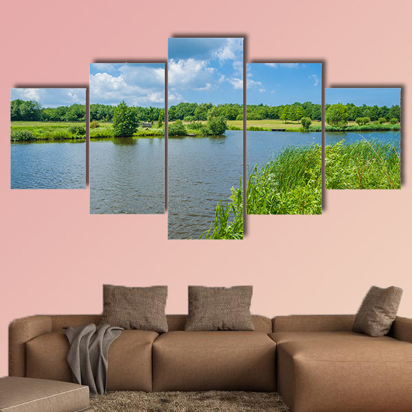 Landscape at the Wallsee Lake in Oldenburg Holstein canvas wall art