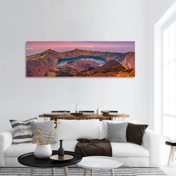 Morning of Rinjani mountain panoramic canvas wall art