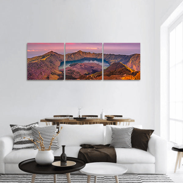 Morning of Rinjani mountain panoramic canvas wall art