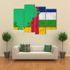 Central African Republic flag Multi panel canvas wall art