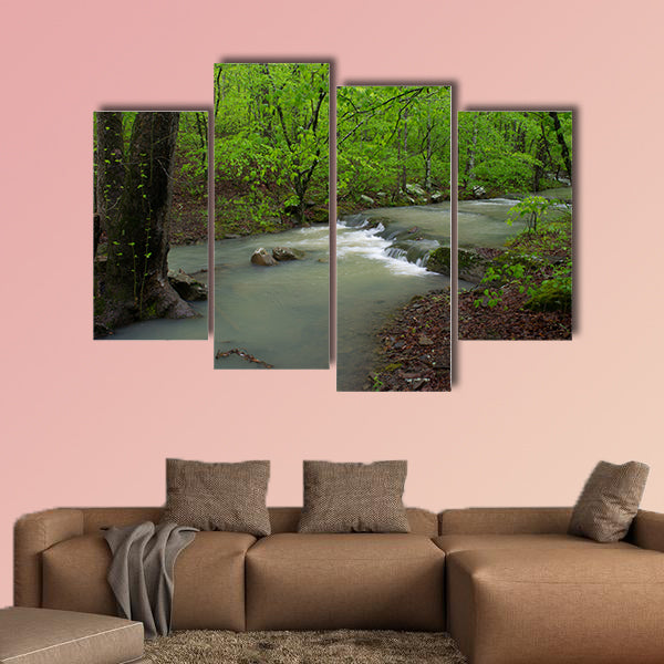 Arkansas Waterfalls and Streams in Forrest multi panel canvas wall art