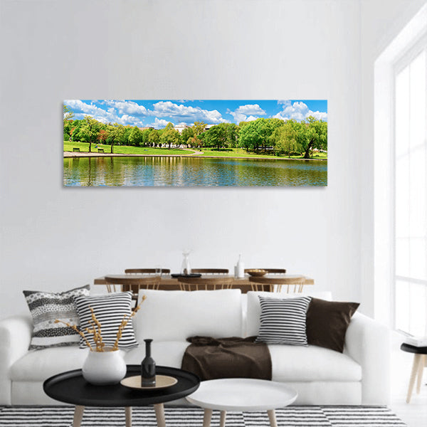 Pond in National Mall, panoramic canvas wall art