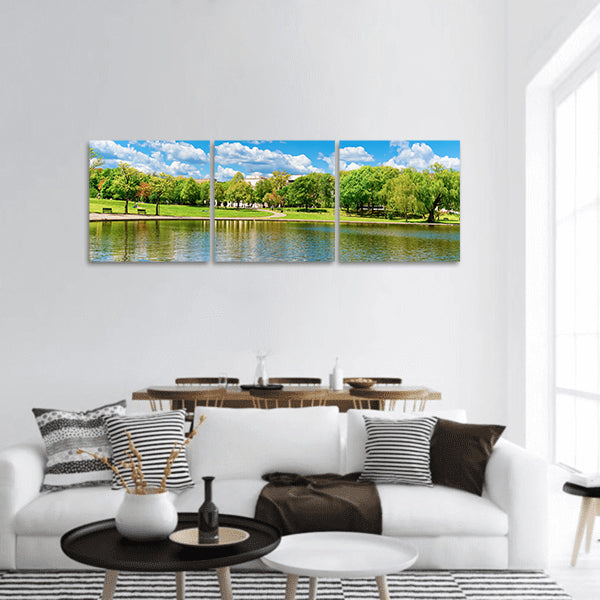 Pond in National Mall, panoramic canvas wall art