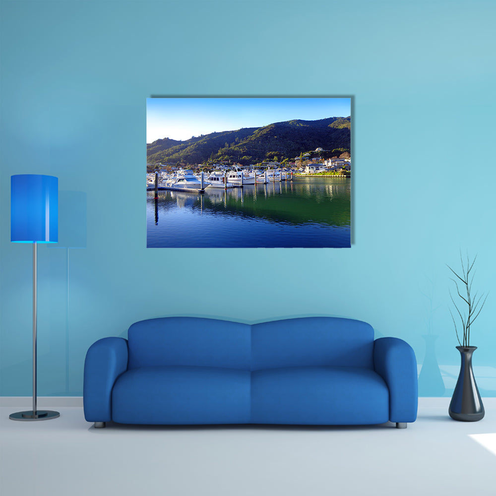 Beautiful Harbor Of Picton New Zealand Multi Panel Canvas Wall Art