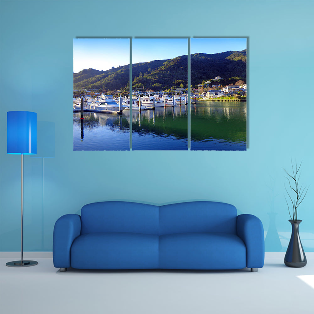 Beautiful Harbor Of Picton New Zealand Multi Panel Canvas Wall Art