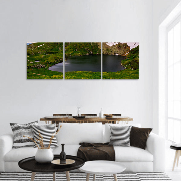 Lovely summer scenery on a cloudy day panoramic canvas wall art