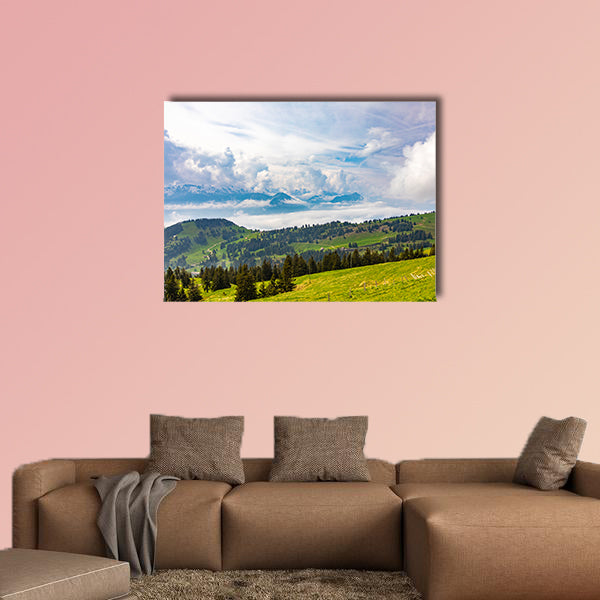 View to Swiss Alps from Rigi Kulm in Switzerland multi panel canvas wall art