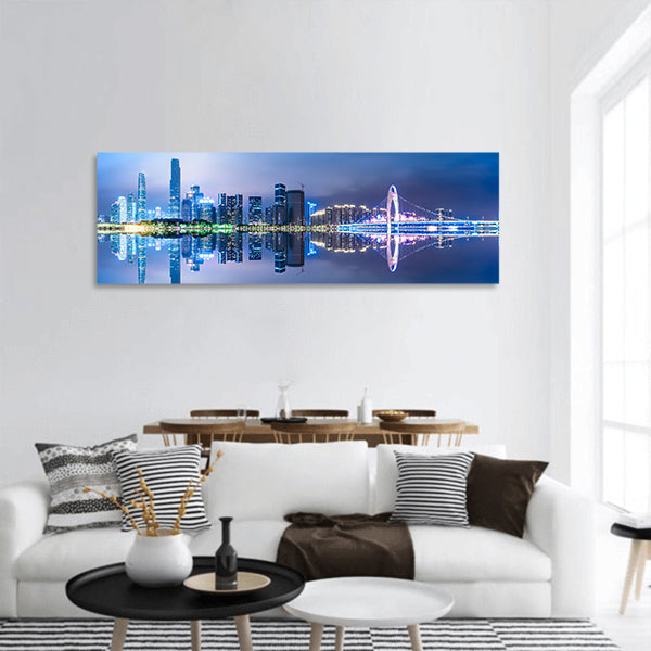 China modern city skyline panoramic canvas wall art