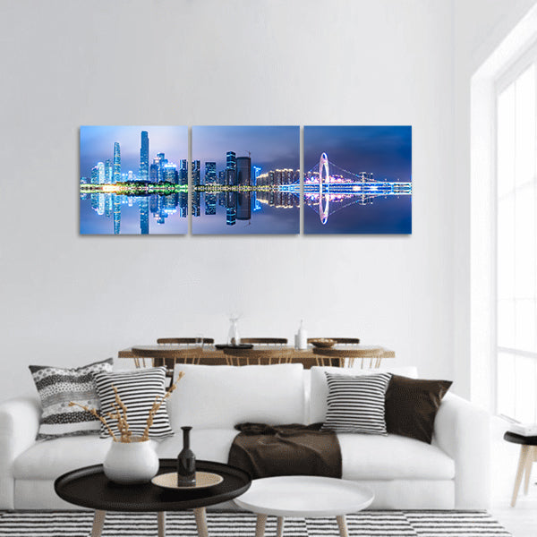 China modern city skyline panoramic canvas wall art