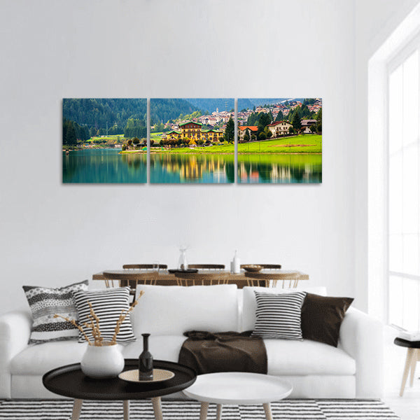 Beautiful mountain village landscape panoramic canvas wall art