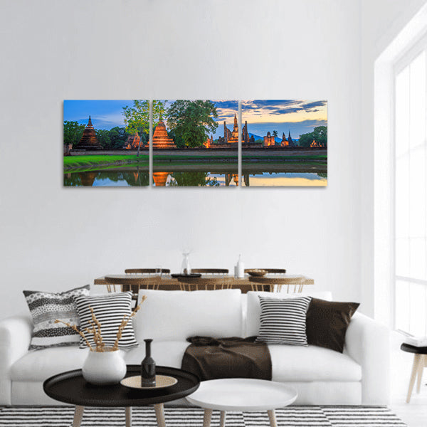 Sukhothai historical park panoramic canvas wall art