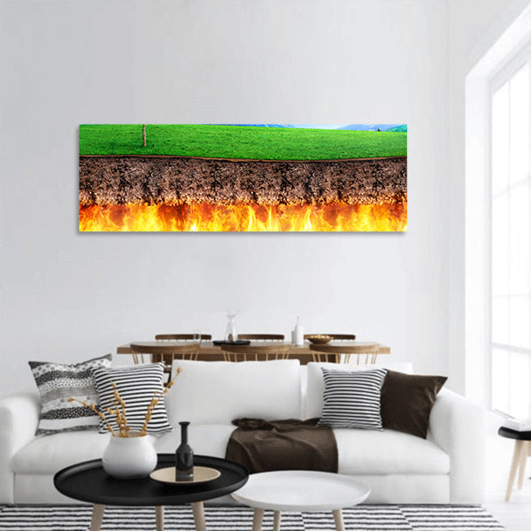 Slice of ground bark panoramic canvas wall art