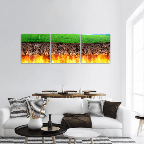 Slice of ground bark panoramic canvas wall art