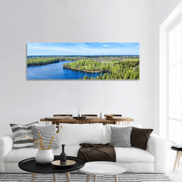 Spring landscape panoramic canvas wall art