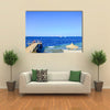 Visitors at snorkelling in the sea during the surf Multi panel canvas wall art