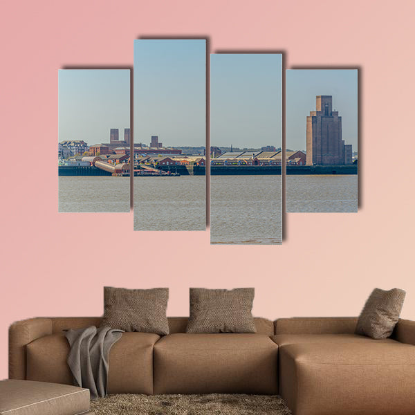 View of Birkenhead, Liverpool, England Multi panel canvas wall art