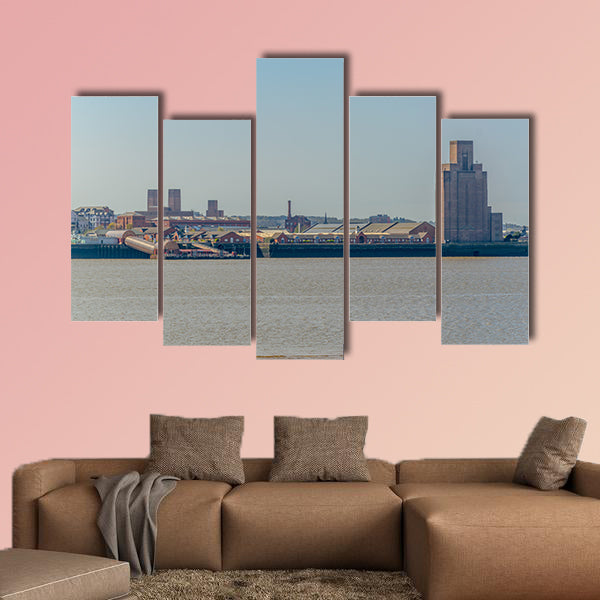 View of Birkenhead, Liverpool, England Multi panel canvas wall art
