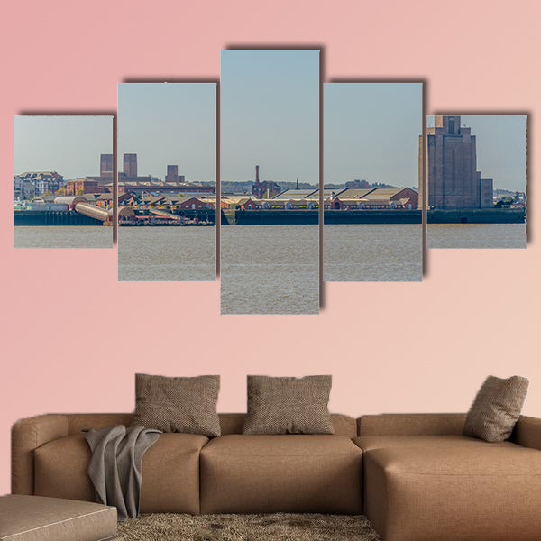 View of Birkenhead, Liverpool, England Multi panel canvas wall art