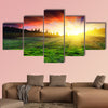 Majestic sunset in the mountain landscape multi panel canvas wall art