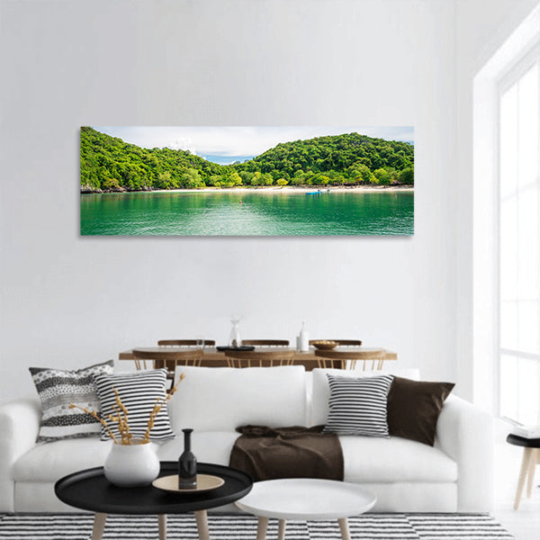 Beautiful tropical beach panoramic canvas wall art