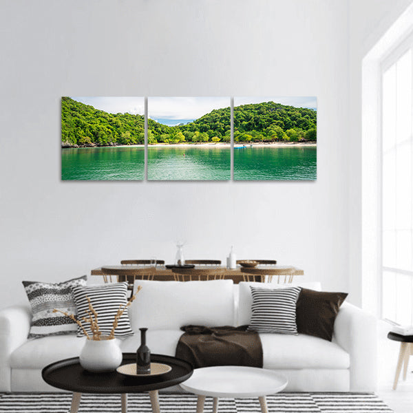 Beautiful tropical beach panoramic canvas wall art