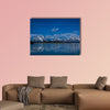 Grand Teton National Park, Wyoming, reflection of mountains on Jackson Lake near Yellowstone Multi panel canvas wall art