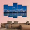 Grand Teton National Park, Wyoming, reflection of mountains on Jackson Lake near Yellowstone Multi panel canvas wall art