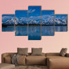 Grand Teton National Park, Wyoming, reflection of mountains on Jackson Lake near Yellowstone Multi panel canvas wall art