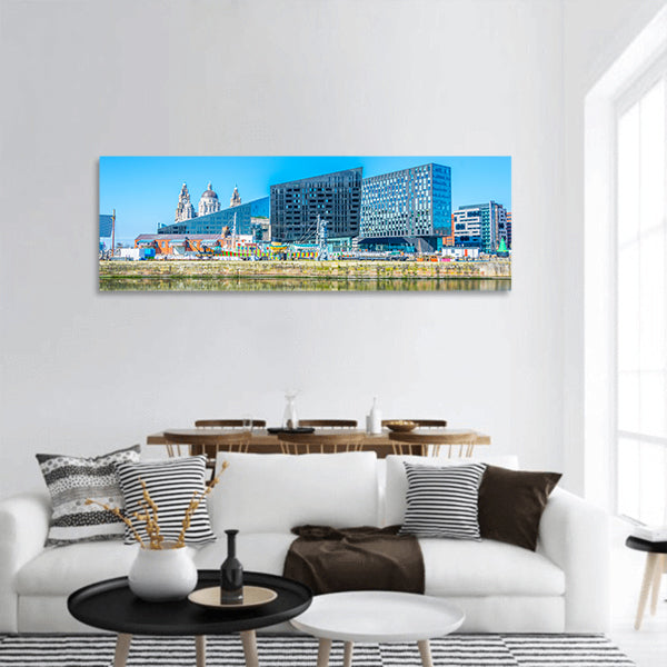 Waterside of Liverpool panoramic canvas wall art