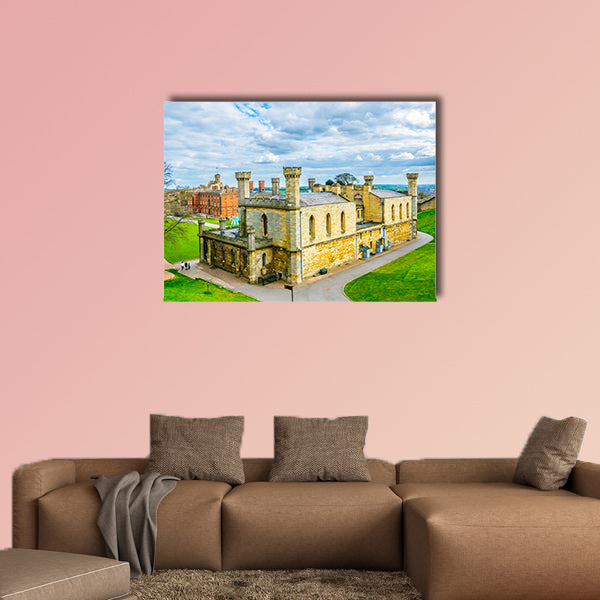 Courtyard of the lincoln castle, England Multi panel canvas wall art